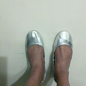 Silver ballet shoes